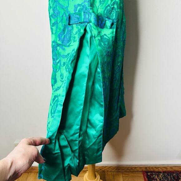 Vintage 60’s Iridescent Green Brocade Party Dress - Picture 5 of 7